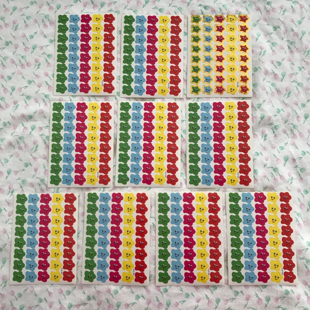 NEW 400 Pcs 10 Sheets Star Slanted Face Sticker Set